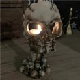 thumbnail image 4 of Yuarrent Portavelas de calavera decorativa Portavelas de miedo Portavelas de calavera funcional Exquisito Candelabro de calavera de terror Decoración de Jardín y Patio Yuarrent HA013024-00, 4 of 6