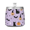 thumbnail image 7 of Yayeee Ashtray with Lid for Cigarette Smokeless Stainless Steel Home Ash Holder, Light Purple Halloween Black Cat, 7 of 7