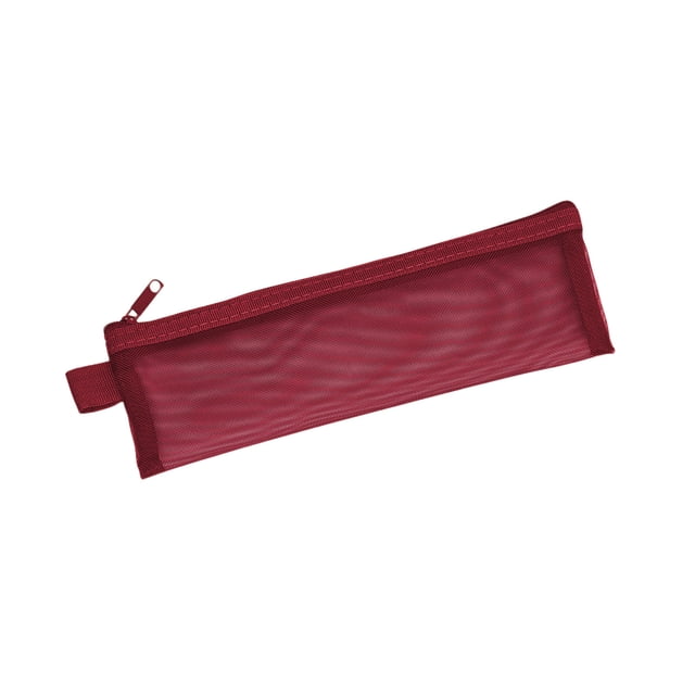 Funda portátil de malla con cremallera – bolsa organizadora de papelería transparente, portaplumas y brochas de gran capacidad, bolso cosmético para oficinas de viajes