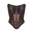 thumbnail image 2 of Feancey Bustier Corset Tops for Women Lace Up Back Bustiers Strapless Vintage Waist Cincher Overbust Corsets Halloween Costume for Party Brown L, 2 of 6