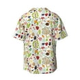 thumbnail image 6 of Lsque Fall Animals print Men's Cuban Collar Short Sleeve Shirt Summer Beachwear Casual Button Down Fashionable Vacation Leisure Shirt-3X-Large, 6 of 7
