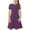 Purple, variant on Jgppe Girls Tshirt Dress Casual Stripe Print Stretchy Short Sleeve A-Line Dress for Kids Girls 4-14 Years
