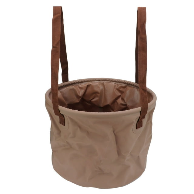 Cubo Plegable Resistente Al Desgaste Ahorro De Espacio Cubo Plegable Portátil para Acampar Al Aire Libre Viajar 20L Caqui