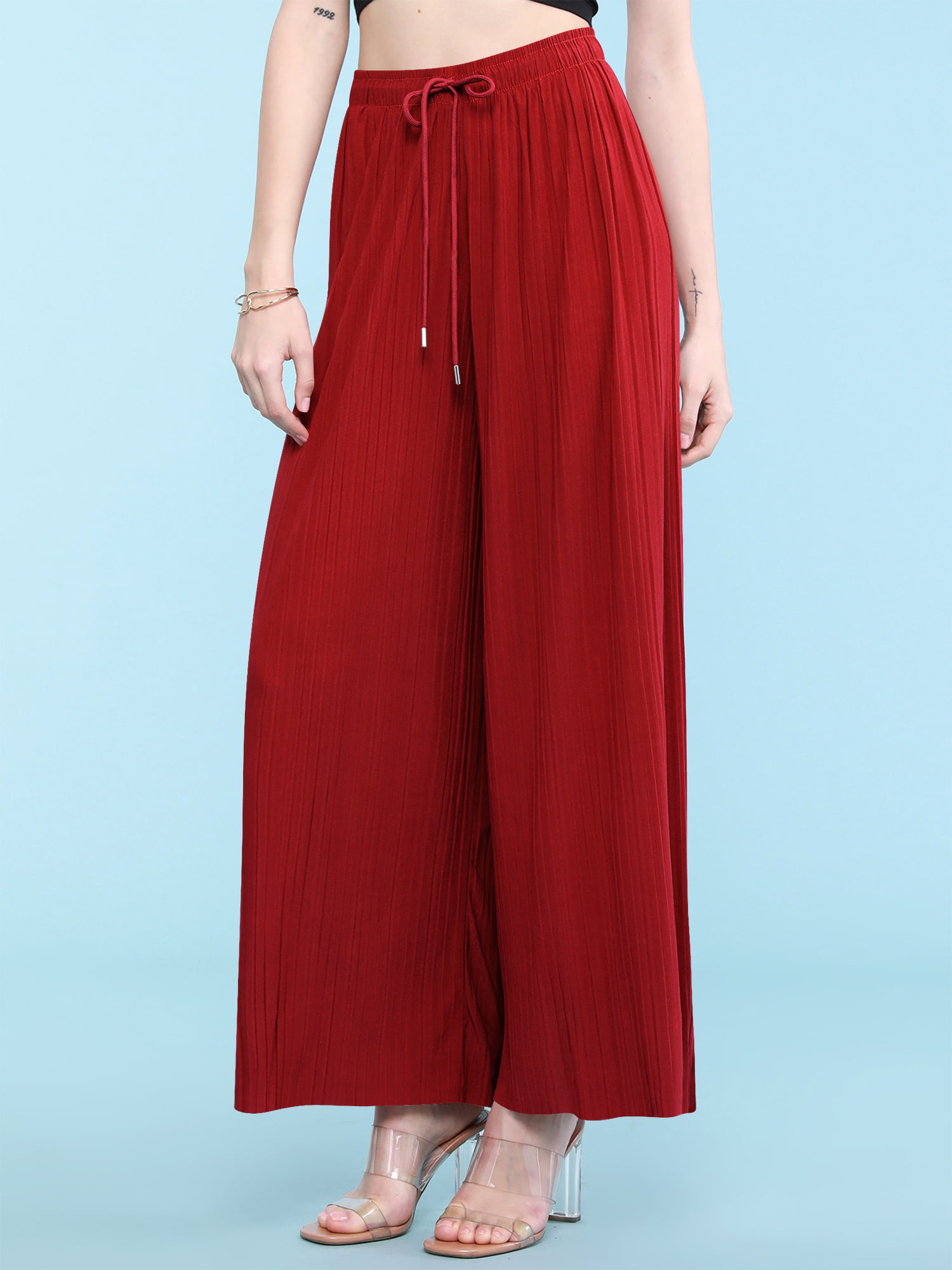 Stunning Red Pleated Pants - All Bottoms