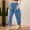 Blue, variant on Qulqfy Split Summer Pants for Women Straight Leg Baggy Beige Drawstring Casual Pants Womens Scrubs Joggers L