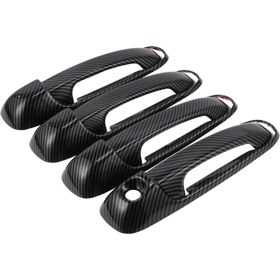 4pcs Exterior Door Handle Cover for Dodge Ram 1500 2002-2008, Carbon Fiber Pattern Black ABS Car Door Handle Protector