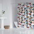 thumbnail image 2 of Cartoon Construction Vehicles Buildings Gray Pattern Shower Curtain 84"x72" ,Bathroom Decorative Shower Curtains Set with 12 Hooks,Modern Waterproof Washable Shower Curtain, 2 of 6
