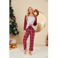 thumbnail image 2 of U2SKIIN Matching Pajamas for Couples, Plaid Ultra Soft Pullover Pjs Set for women Warm Loungewear（Burgundy/Red Blue Plaid，L）, 2 of 5