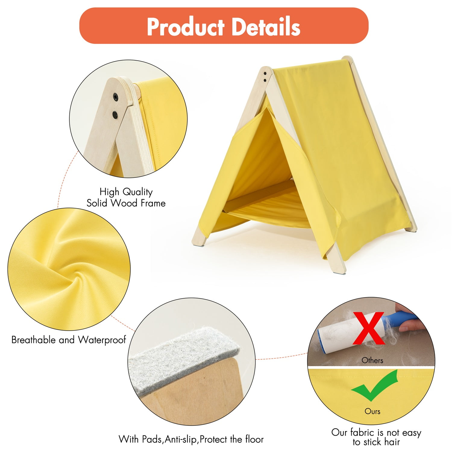 Pefilos 24" Pet Tent Cat Nest Cute, Cat Tent for Indoor Cats, Wooden Cat House for small Pets Cat Beds in Pet Supplies Cat Teepee Shelter Cat Condo Modern,Yellow Pefilos 24" Pet Tent Cat Nest Cute, Cat Tent for Indoor Cats, Wooden Cat House for small Pets Cat Beds in Pet Supplies Cat Teepee Shelter Cat Condo Modern,Yellow