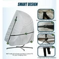 thumbnail image 4 of Patio Hanging Egg Chair Cover Double Seat , 600D Heavy Duty Waterproof Outdoor Double Seat Wicker Swing Egg Chair with Stand Protector Fits up to 91L x 80W Inch, 4 of 6