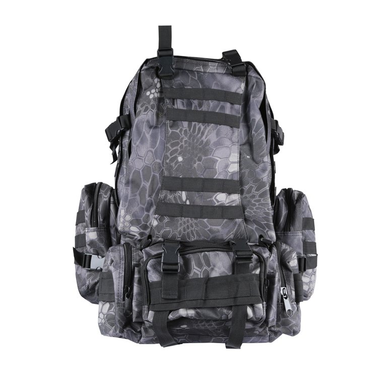 4-in-1 Outdoor Tactical Backpack for Camping Hiking Trekking - Black Python