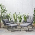 thumbnail image 3 of Noble House Montana 5 Piece Outdoor Wicker Conversation Set in Gray, 3 of 22