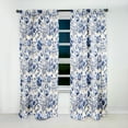 thumbnail image 2 of Designart "Flourishing Renaissance In Cobalt Blue" Floral Blackout Curtain Panels, 2 of 4
