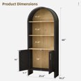 thumbnail image 4 of MAYEERTY Arched Accent Cabinet with Cross Panel Doors, Elegant Display for Living Room & Entryway, 60" Black Beech, 4 of 6