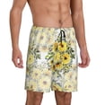 thumbnail image 2 of Gaeub Daisies And Wildflowers Print Men's Short Pajama Pants, Sleep Shorts, Household Pants, Casual Pants with Pockets-Large, 2 of 6