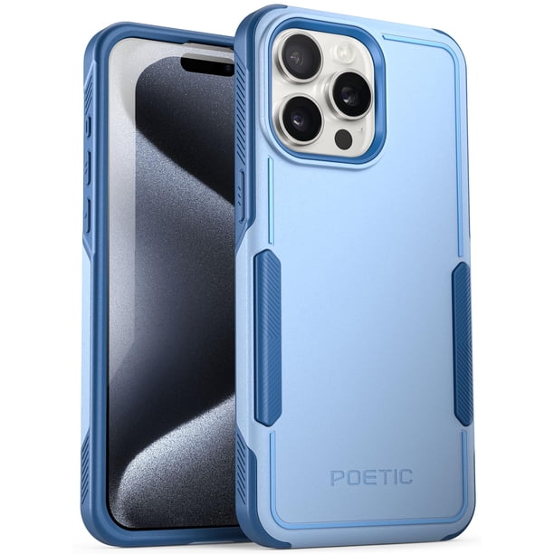 Funda para teléfono Poetic Neon Series para iPhone 15 Pro Max, color azul cielo
