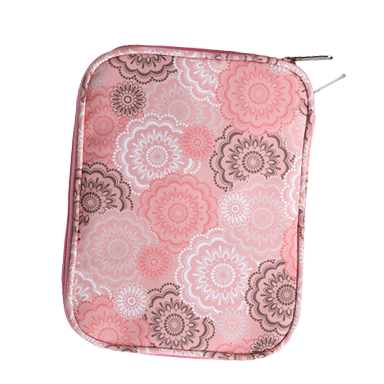 Knitting Storage Bag Crochet Hook Case 600D Oxford Cloth Empty Sewing Bag Portable Pink for Scissors Household Knitting Bag 23x17cm