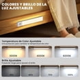 thumbnail image 3 of 4PCS Luces para Debajo del Clóset, Luz Led con Sensor de Movimiento, 3 Modos, 3 Colores, Brillo Ajustable, Lámpara de Armario Autoadhesiva para Recámara, Clóset, Pasillo, Escaleras, 3 of 13