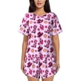 thumbnail image 1 of Fotbe Retro Cowgirl Conjunto de Pijama Estampado para Mujer, 2 Piezas, Ropa de Dormir con Camiseta de Manga Corta y Shorts Suaves-Medium, 1 of 6