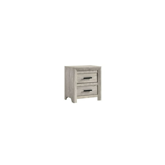 Maykoosh Rustic Romance 2-Drawer Nightstand, White, 17" x 24" x 27" Rustic Distressed Design with Soft-Close Drawers and Black Pulls