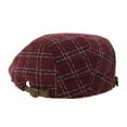 thumbnail image 3 of WITHMOONS Classic Plaid Checks Newsboy Hat Flat Cap LD3758 (Red), 3 of 4