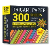 Origami Paper 300 Sheets Stripes and Solids 4 (10 CM): Tuttle Origami Paper: Double-Sided Origami Sheets Printed with 12 Different Designs (Other)