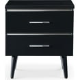 thumbnail image 5 of Adore Decor Lennox Square Nightstand End Table with 2 Drawers, Black, 5 of 11