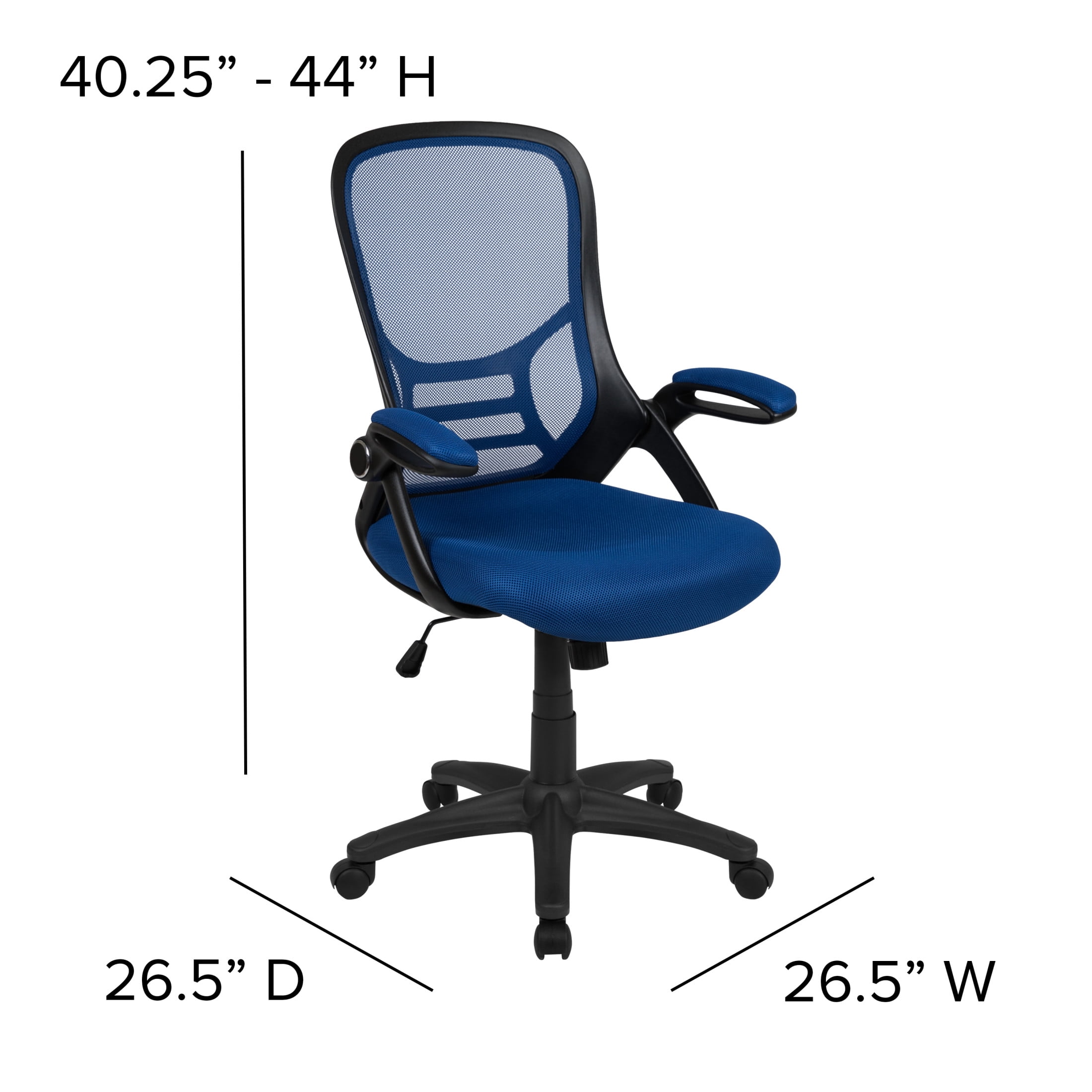 Flash Furniture Porter Ergonomic Mesh High-Back Swivel Office Chair with Flip-Up Armrests, Blue