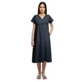thumbnail image 2 of Moomaya Cotton Lace Neckline Sleepwear For Ladies V-Neck Solid Nightdress, 2 of 6