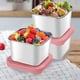 thumbnail image 5 of Paquete de 3 recipientes de acero inoxidable para refrigerios de 6 oz, pequeños recipientes metálicos para almacenar alimentos con tapas herméticas de fácil apertura para comidas para, 5 of 8