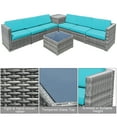 thumbnail image 5 of Costway 8 PCS Wicker Sofa Rattan Furniture Set Patio Furniture w/ Storage Table Turquoise, 5 of 10