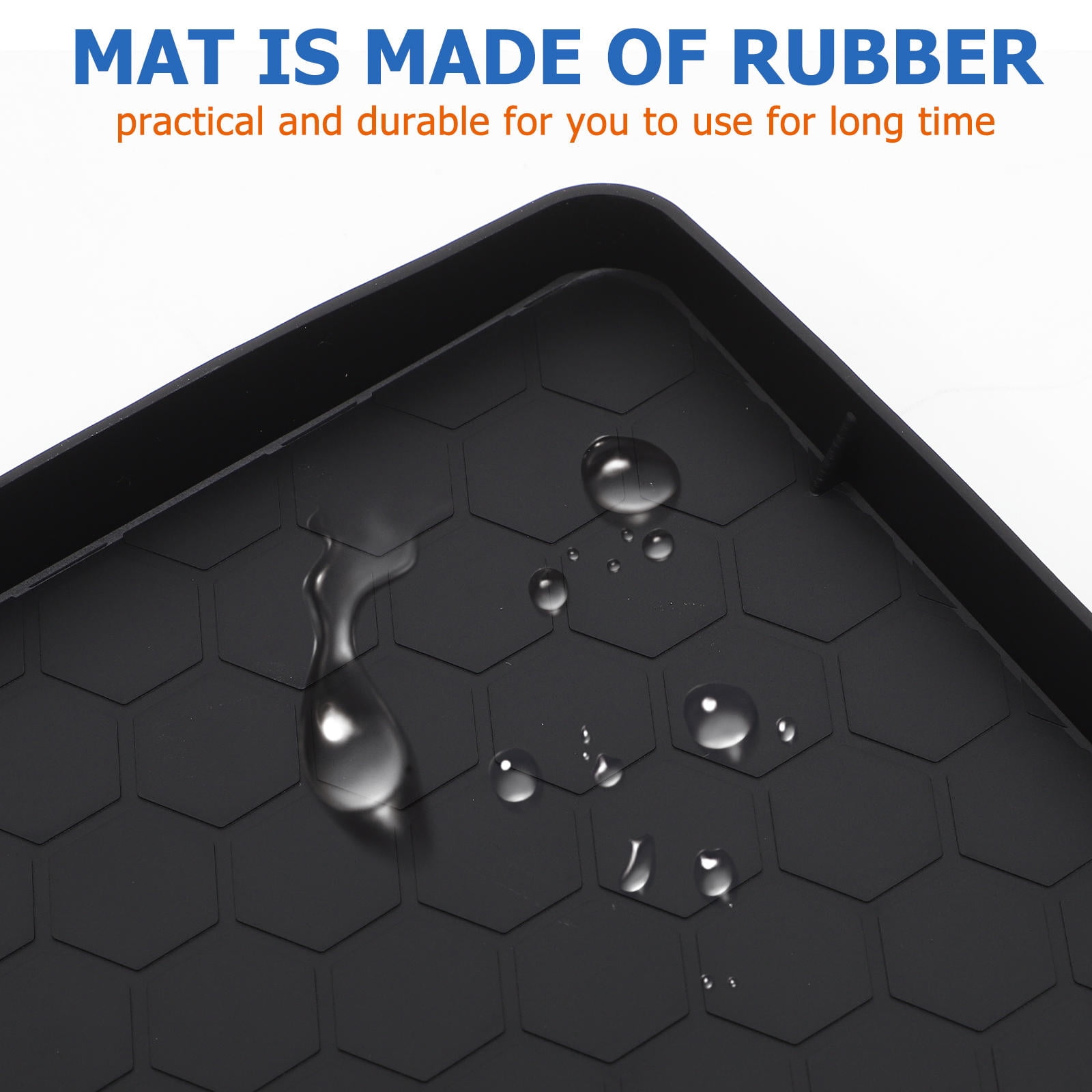 Supvox Waterproof Under Sink Mat Black Rubber Kitchen Cabinet Organizer