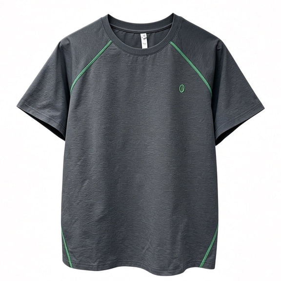 Fwqbns Men's Raglan Sleeve Quick Dry T-Shirt Moisture Wicking Athletic Workout Tee Short Sleeve Running Shirt Black