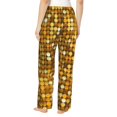 thumbnail image 3 of Picia Bright Shiny Golden Womens Soft Woven Cotton Elastic Waistband Sleep Pajama Pant Lounge Sleep Pant With Pockets And Drawstring-XX-Large, 3 of 9