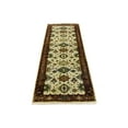 thumbnail image 2 of Cream & Rust Tribal Geometric 3X8 Indo-Karajeh Oriental  Runner Rug, 2 of 11