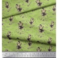 thumbnail image 2 of Soimoi Green Poly Georgette Fabric Leaves,Women & Lipstick Fashion Print Fabric by the Yard 52 Inch Wide, 2 of 3