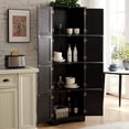 thumbnail image 5 of Leumius 72.4" Tall Storage Cabinet Tall Storage Cabinet with 8 Doors and 4 Shelves ,Bookshelf for Living Room, Kitchen, Dining Room, Office Black, 5 of 9