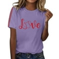 thumbnail image 2 of Purple Womens Blouses 2025 Summer Women's Baseball Print T Shirt Ladies Tops and Blouses, 2 of 4