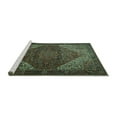 thumbnail image 2 of Ahgly Company Machine Washable Indoor Round Persian Turquoise Blue Traditional Area Rugs, 4' Round, 2 of 4