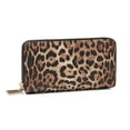 thumbnail image 2 of Daisy Rose Dual Zipper Wallet, Leopard Print, RFID Blocking, PU Vegan Leather, Leopard, 2 of 9