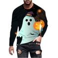 thumbnail image 2 of BiZtdJrK Men Halloween T-Shirts Cute 3D Ghost Graphic Tshirts Crewneck Long Sleeve Holiday Casual Pullover Clearance Items V-Multicolor#mens long sleeve button down shirts XXXXXL, 2 of 5