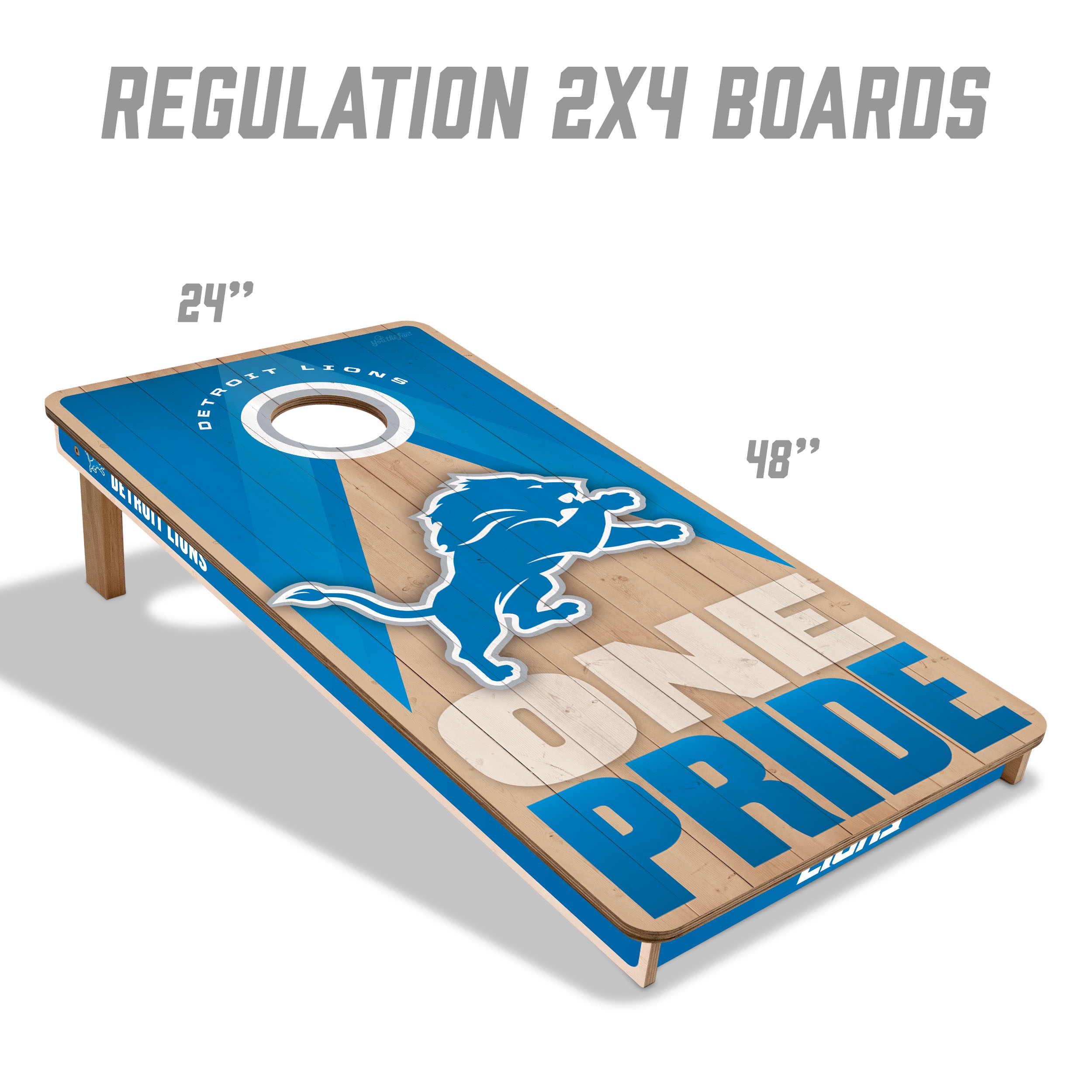 YouTheFan NFL Detroit Lions 2x4 Slogan Series Cornhole