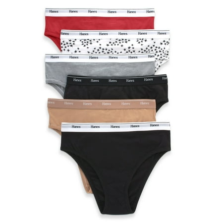 Hanes Originals Women s Hi-Leg Underwear  Breathable Cotton Stretch  6-Pack