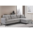 thumbnail image 1 of Chaise Longue Capitonnée à Droite en Gris, 1 of 2
