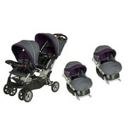 Baby Trend Sit N Stand Double Baby Stroller and Two Flex Loc Car Seats, Elixer