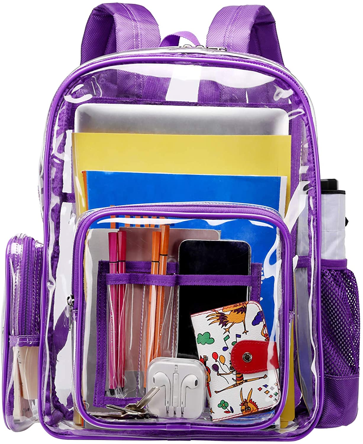 Clear Backpack, Heavy Duty Transparent Backpack with Reinforced Straps