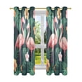 thumbnail image 7 of Yayeee Window Curtains Set of 2 for Living Room Light Filtering 63"x42", Flamingo Leaves Pattern, 7 of 7