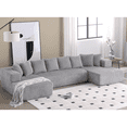 thumbnail image 2 of NEW ARRIVED! 133.45'' U-Shaped Modular Sectional Sofa Couch, Striped Corduroy Upholstered 4-Seater for Living Room, Gray, Versatile Free Combination, Spacious & Cozy, 2 of 12