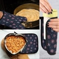 thumbnail image 5 of Yayeee Oven Mitts and Pot Holder Set of 4 Heat Resistant Kitchen Gloves Baking Hot Pad, Red Fireworks Pattern, 5 of 5