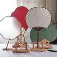 thumbnail image 3 of Hand Held Fan Holder Bamboo Chinese Hand Fan Stand Desktop Handheld Fan Rack, 3 of 5